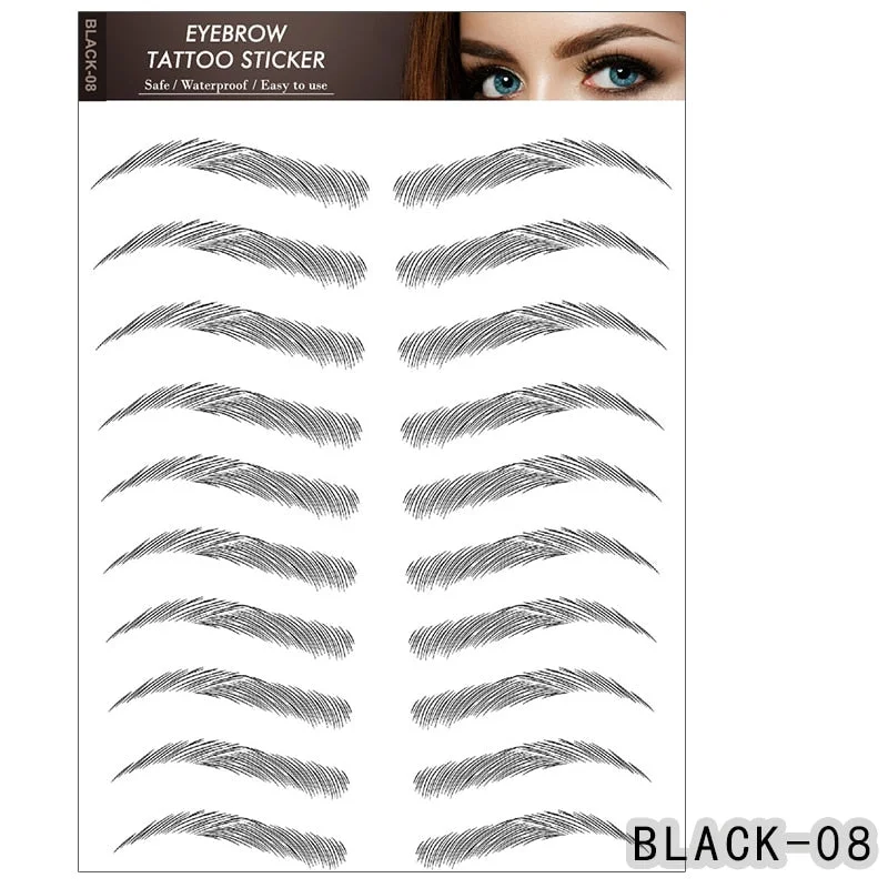6D Eyebrows Sticker Water Transfer Hair-like Eye Brow Tattoo Stickers Long Lasting False Eyebrow Enhancers Eye Brow Cosmetics Br