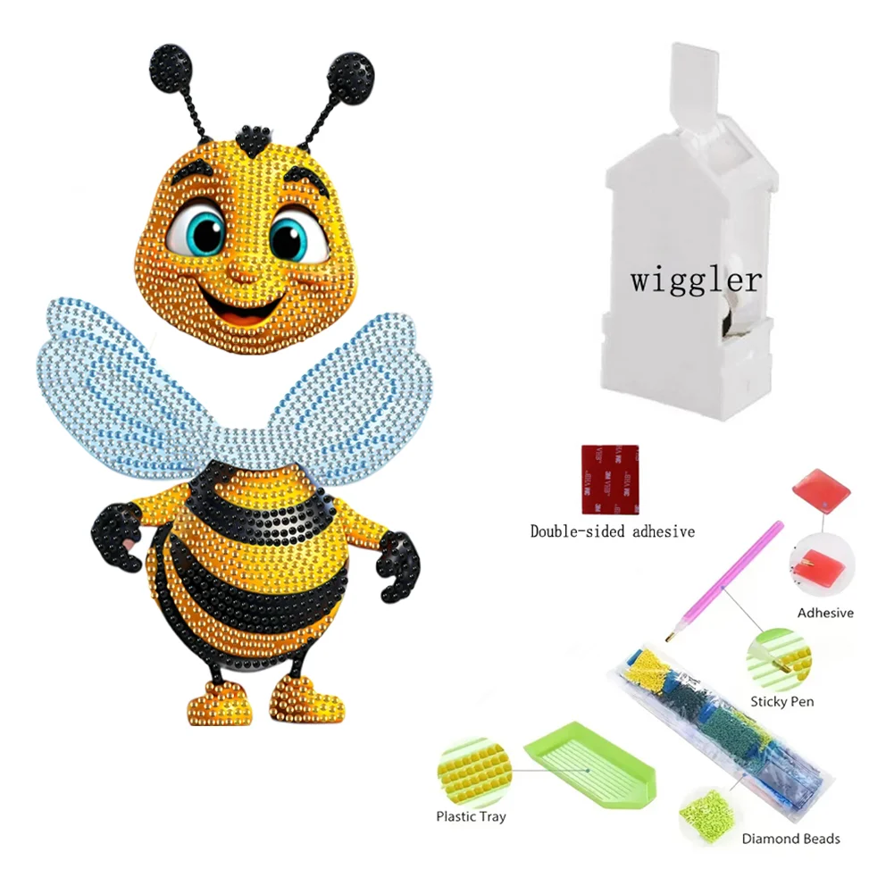 DIY Bee Acrylic Shaking Head Table Top Special Shaped Drill Diamond Painting Ornament Kits