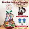 2026 Calendar DIY Diamond Art Kit Butterfly Wooden Diamond Painting Calendar