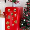 10PCS DIY Pearl Diamond Painting Christmas Fridge Magnets, Sparkling Rhinestone Refrigerator Magnet Craft Kit for Home Decor & Gifts