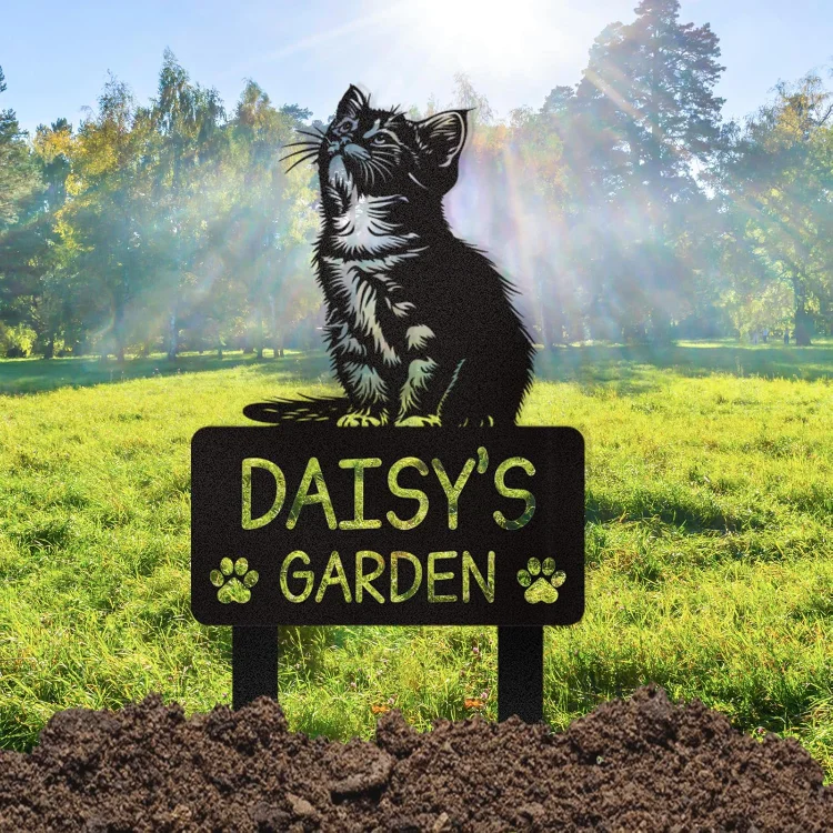 Personalized Pet Memorial Graves Marker Cat - Custom Pet Headstones for Cats, Garden Stake for Cemetery Yard Decor, Customized Remembrance Gifts for Someone Lost Pet, Outdoor Memorial Plaque