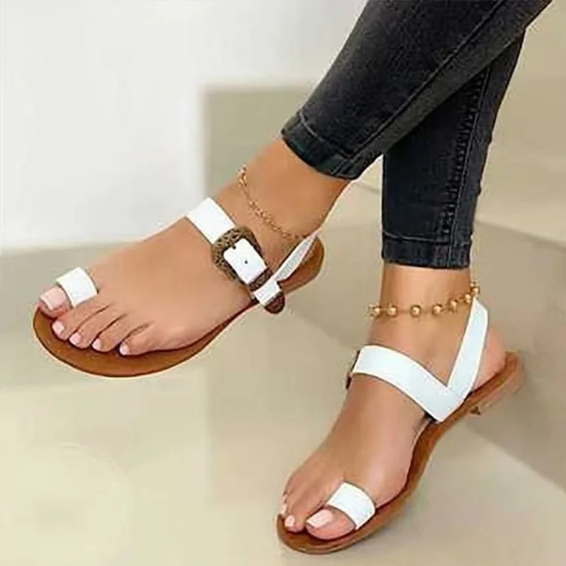 Women Sandals Summer Shoes Clip Toe Casual Buckle Ladies Slides Fashion Beach Shoes Female Flats Slippers New Flip Flops