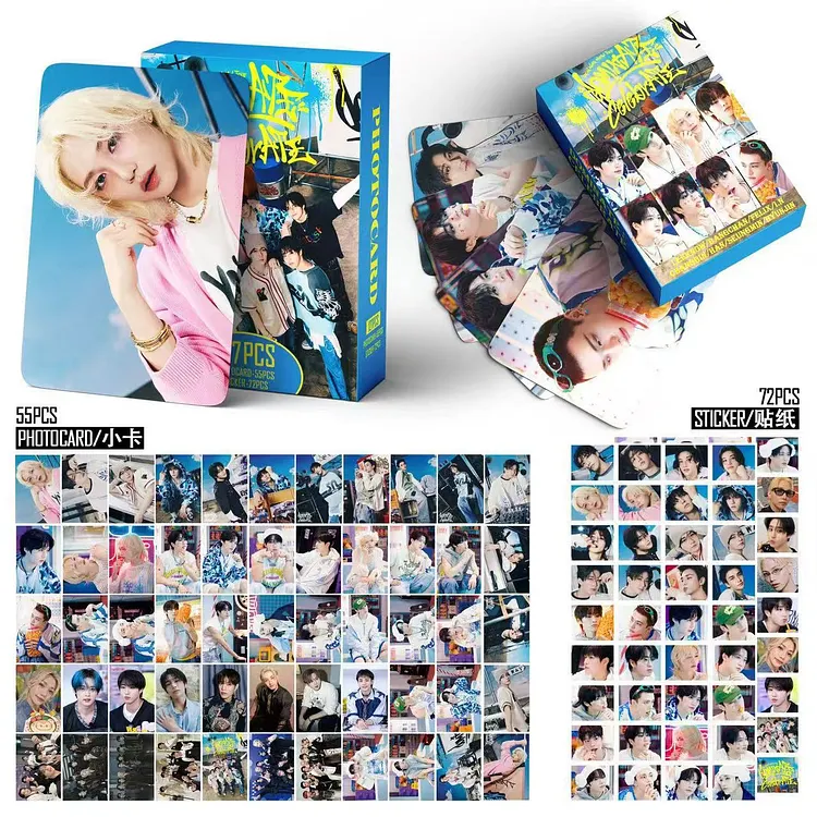 55 Photocard Stray Kids HOP – Set Mini Album Cards Con Tutti I Membri (Bang Chan, Lee Min-ho E Gli Altri) Per Veri Fan Del K-pop! - Foto 4
