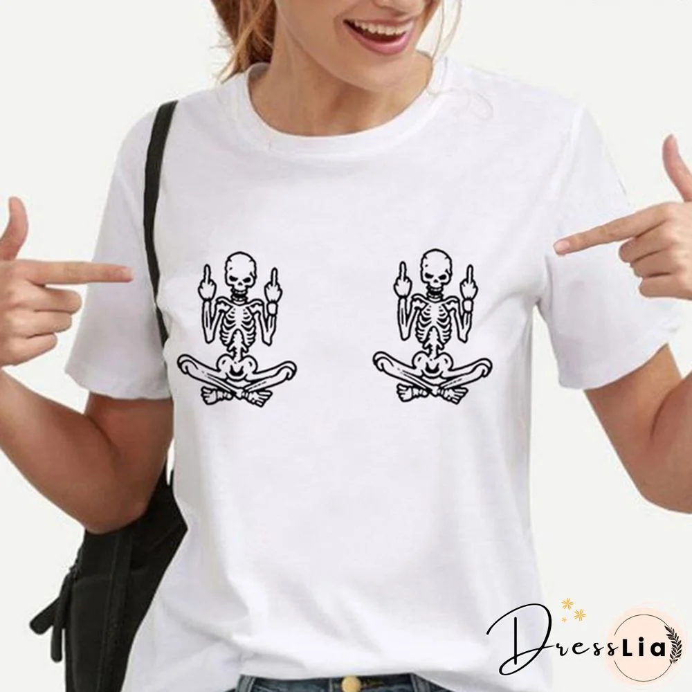 Women's Summer Funny Short Sleeved T-shirts Casual Crew Neck Tees Top Women Clothes Solid Color Shirts