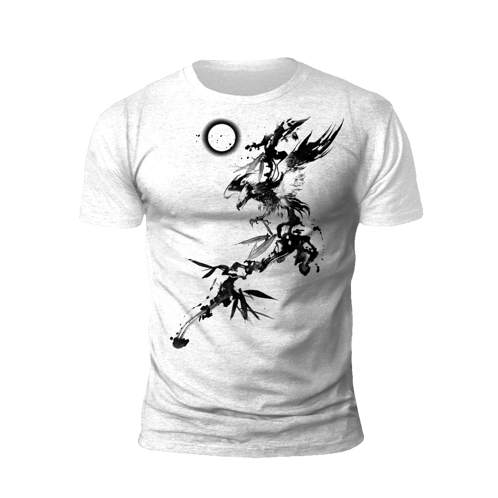 Ink Wash Phoenix and Bamboo T-Shirt