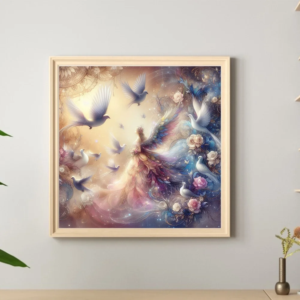 Diamond Painting - Full Round Drill - Dove(Canvas|30*30cm)