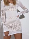 Hollow Crochetgo Long Sleeve Beach Knitted Dresses