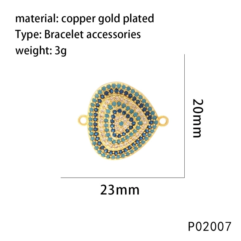 1 Piece 20*50mm 21*11mm 27*23mm Copper Zircon 18K Gold Plated Devil’s Eye Pendant