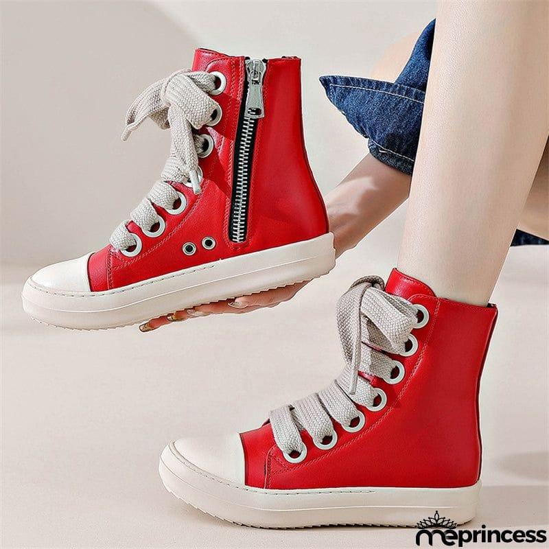 Trendy Durable Street Lace-up Boots for Lady