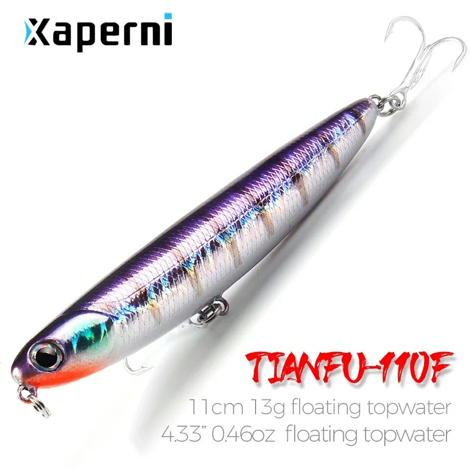 Xaperni Hot Model:5pcs/lot  fishing lures, professional fishing tackle assorted color penceil bait 110mm 13g  Floating,topwater