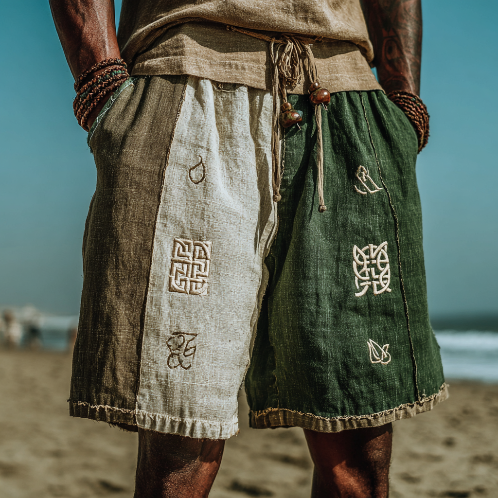 Men's Viking Retro Two-Tone Golden Knot Casual Shorts / Rvogue / Rvogue