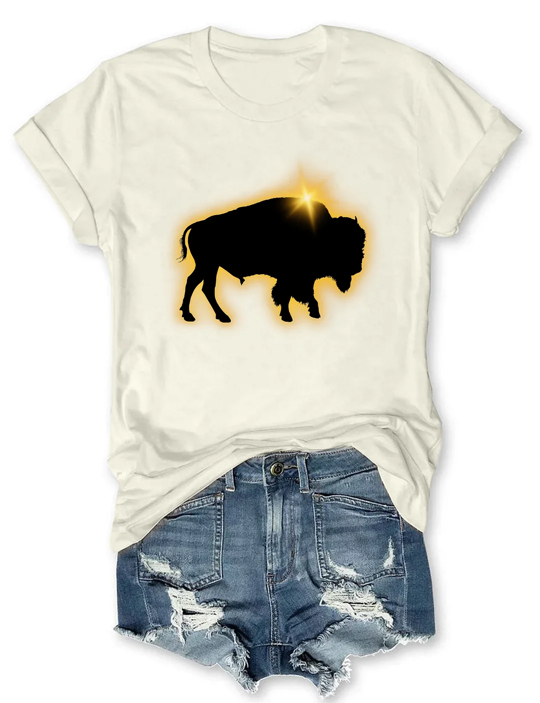 Buffalo Silhouette Totality Solar Eclipse T-shirt