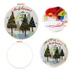 【Limited Stock Sale】Christmas Trees-DIY Embroidery Kit with Pattern Cotton Threads Needles Hoop 30*30cm/11.8*11.8in tapestrymarket