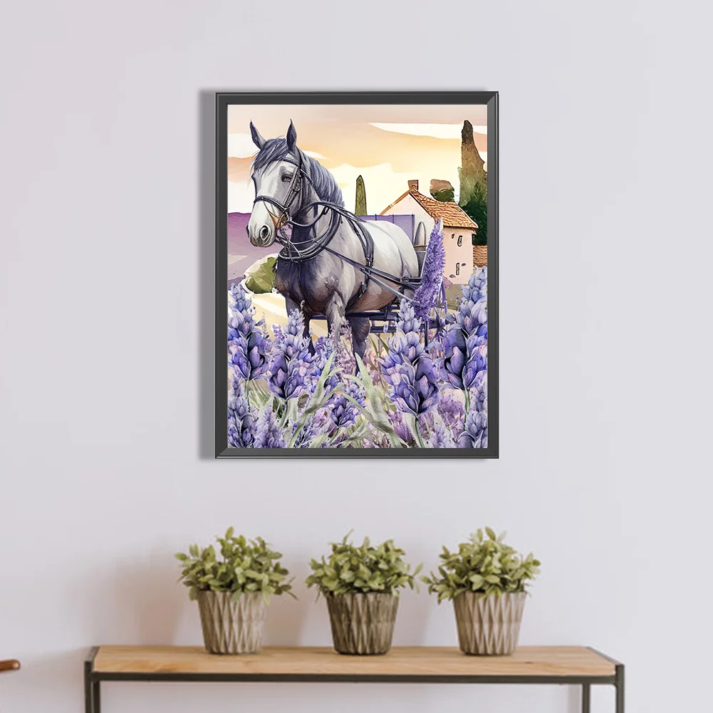 Diamond Painting - Full Round Drill - Lavender Horse(30*40cm)