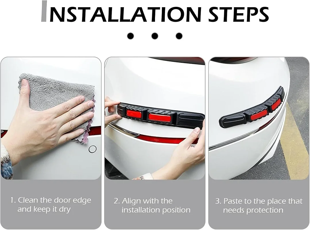 Car bumper protection strip, anti-collision foldable bumper protection strip, with strong reflective patches