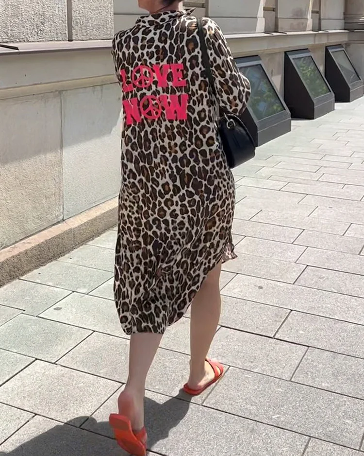 Love Now Printed Leopard Print Dress
