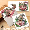 6Pcs Diamond Painting Flower Gnome Greeting Card Set with Envelopes for Birthdays Thanksgiving & Special Occasion