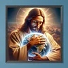Diamond Painting-DIY Full Round Drill Jesus Earth（40*40CM)