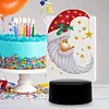 DIY Diamond Painting 7 Color Night Light Lamp Home Decoration Ornament Gift Kit(Xmas Moon)