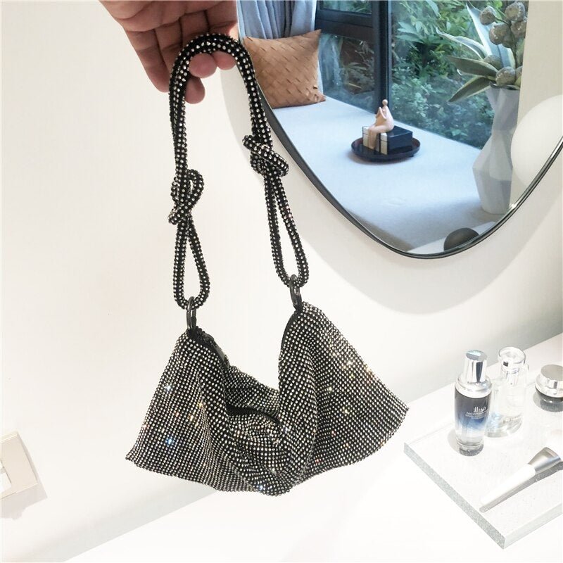 purses and handbags luxury designer Dinner party bags for women rhinestone clutch purse silver crystal Shoulder bag