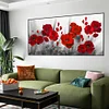 (US Local)Poppy 5D DIY Full Drill Round Big Size Diamond Painting Kit Home Wall Room Decor 100x50cm