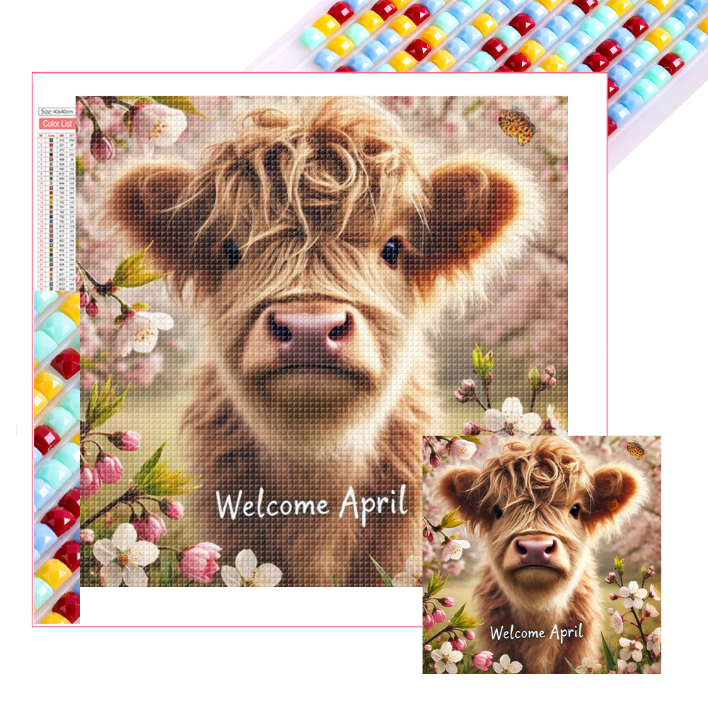 Cute Animal April 40*40cm(picture) full square drill diamond painting