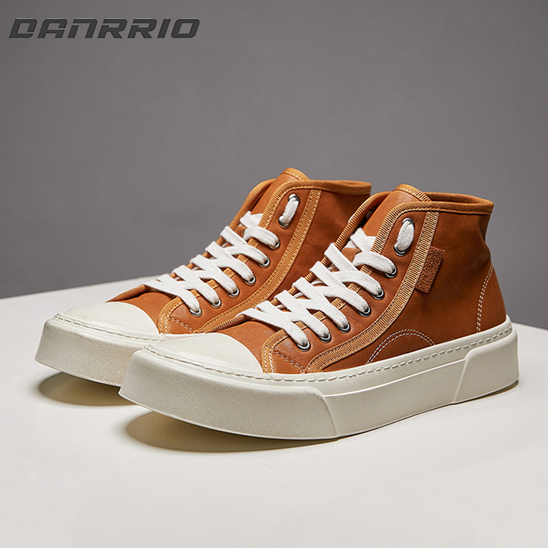 DANRRIO Handmade Retro Horsehide Mid-top Soft-soled Skate Shoes DANRRIO.COM DANRRIO