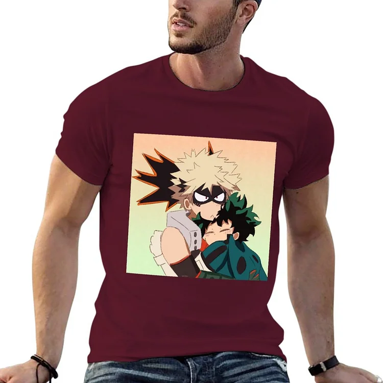 Kakacloud New Bakudeku Hug T-Shirt cute tops boys t shirts mens clothes