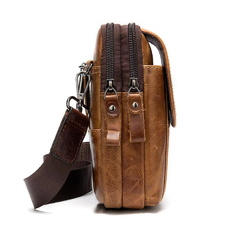 Retro Leather Crossbody Packs Waist Bag Shoulder Bags For Men