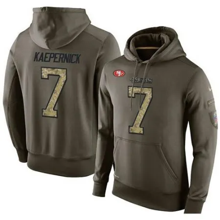 NFL Men's  San Francisco 49ers #7 Colin Kaepernick Stitched Green Olive Salute To Service KO Performance Hoodie