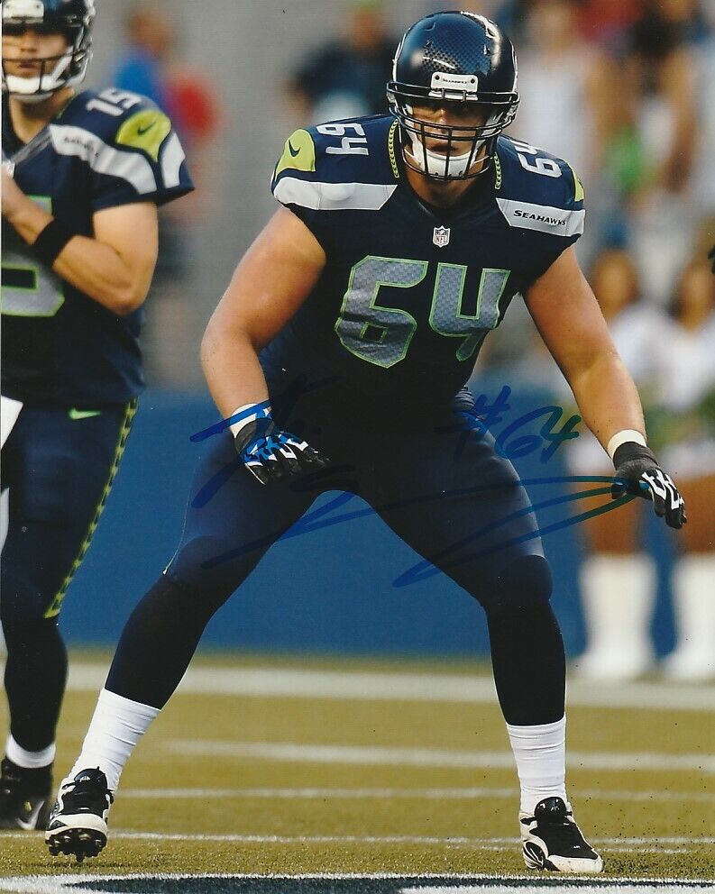 JR SWEEZY SIGNED SEATTLE SEAHAWKS FOOTBALL 8x10 Photo Poster painting #2 NFL AUTOGRAPH