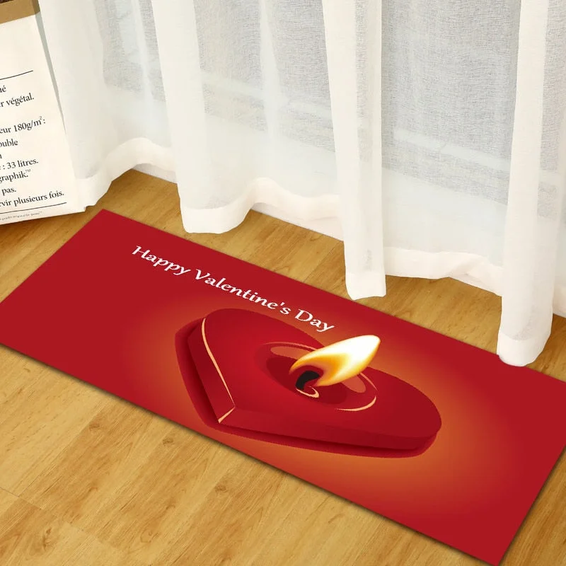 Valentine's Day non-slip restaurant pad home porch pad entrance door mat rectangular corridor area carpet kitchen mat