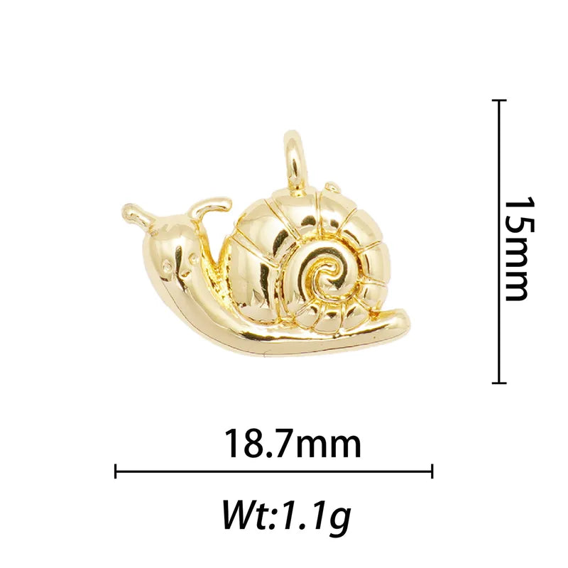 1 Piece 13.8*28.1mm 15.9*26mm 21.7*28.4mm Copper Pearl Zircon 18K Gold Plated Animal Paw Print Shell Jewelry Accessories Pendant