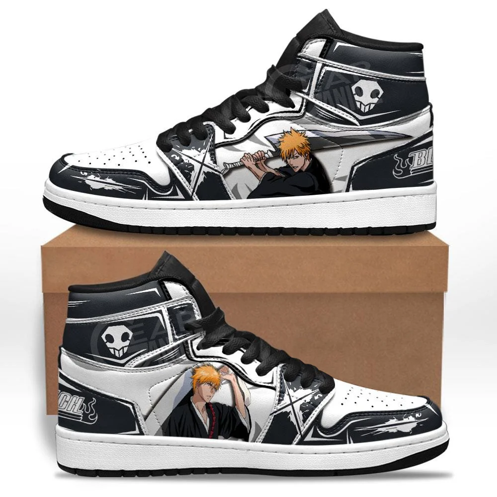 Kingofallstore - Ichigo Kurosaki Sneakers Custom Anime Bleach Shoes