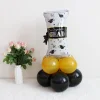 10PCS Graduation Party Decoration Cartoon Black Golden Aluminum Film Latex Balloons Celebration Supplies