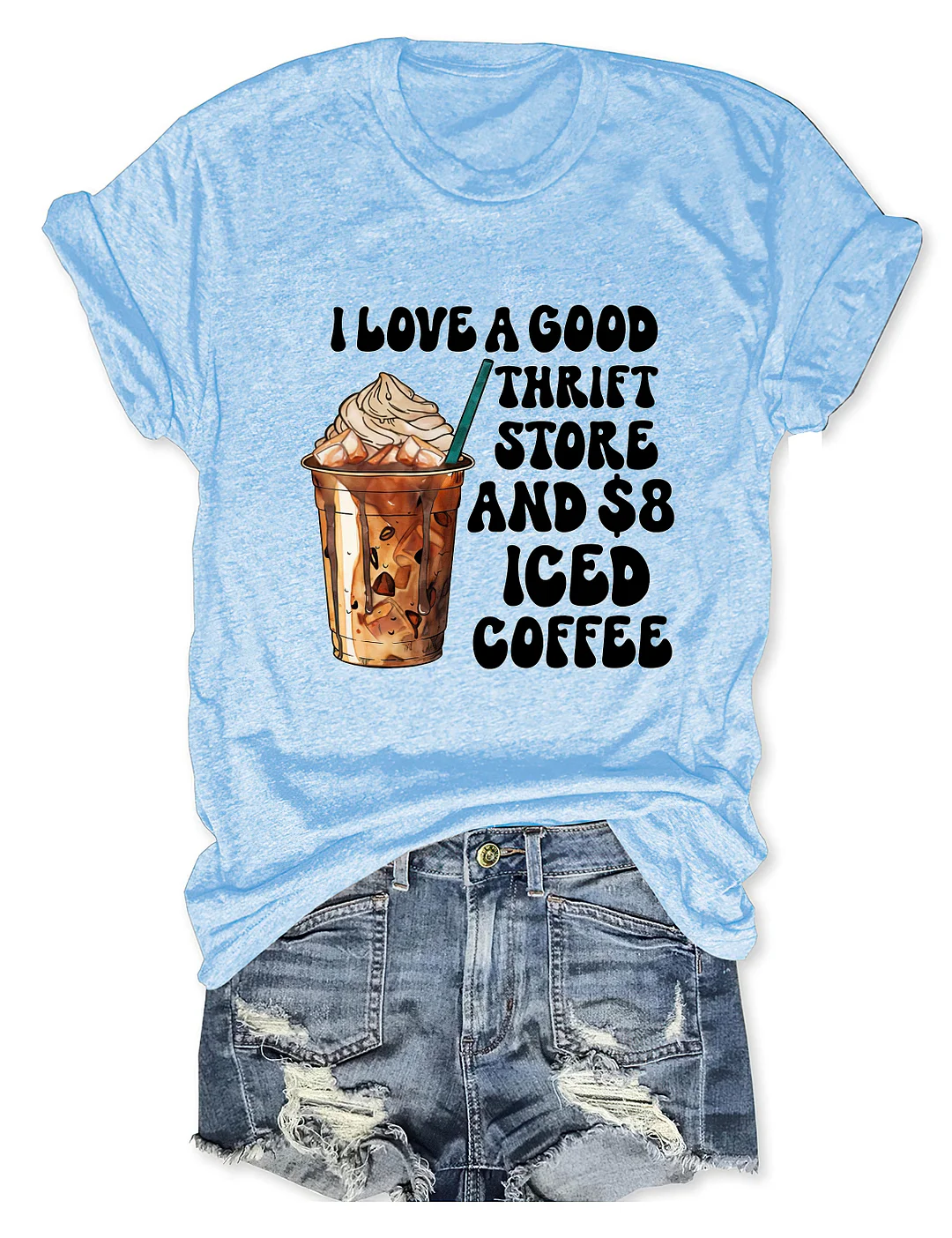 I Love A Good Thrift Store And Iced Coffee T-shirt