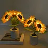 A sparkling sunflower lamp a twinkling sunflower tree three-color lighting realistic 3D design USB c