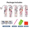 5Pcs Bird DIY Diamond Bookmark Art Projects with Crystal Pendant for Book Lovers