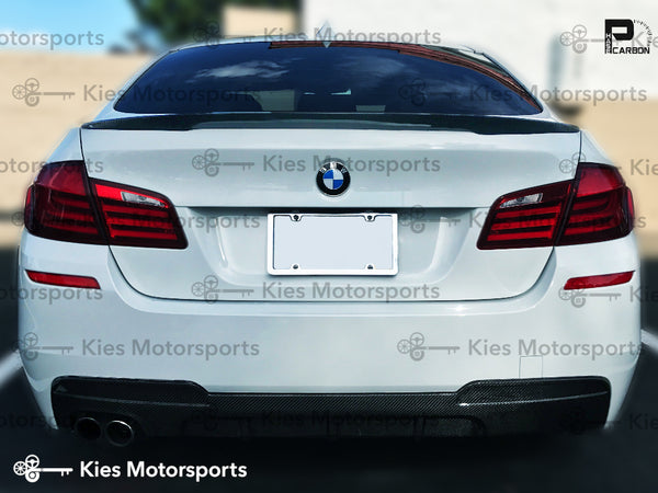 white f10 m performance carbon fiber trunk spoiler lip