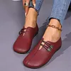 Gioiacombo&trade; Scarpe casual in pelle con punta tonda retr&ograve; da donna