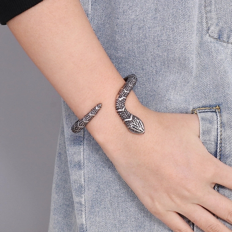 Hip-hop Snake Stainless Steel Plating Bangle 1 Piece