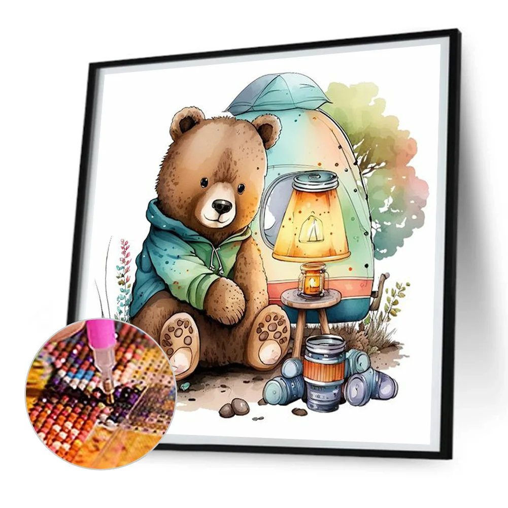 Full Round Diamond Painting 30*30cm - Warm Little Bear