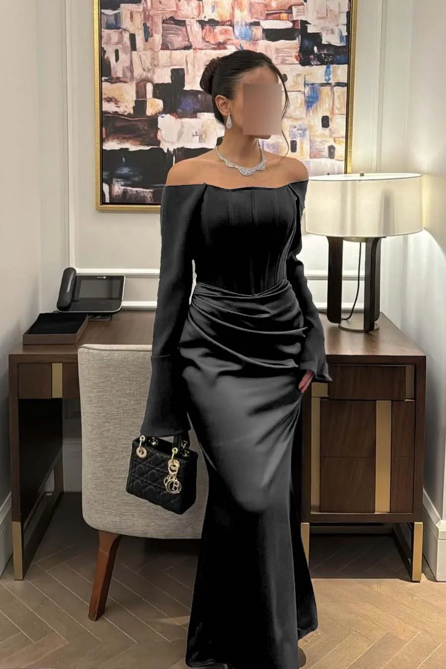 strapless open back dress V-Neck Hot Backless Regency High Split Court Train Prom Dress main image 0