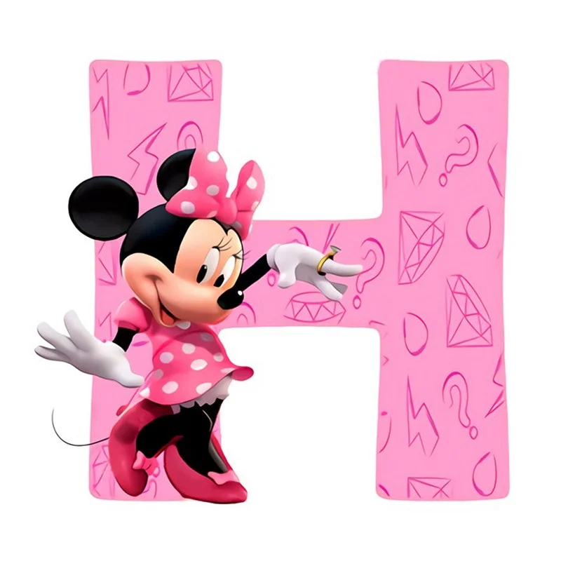 Full Round Diamond Painting 30*30cm - Mickey Mouse Letter H