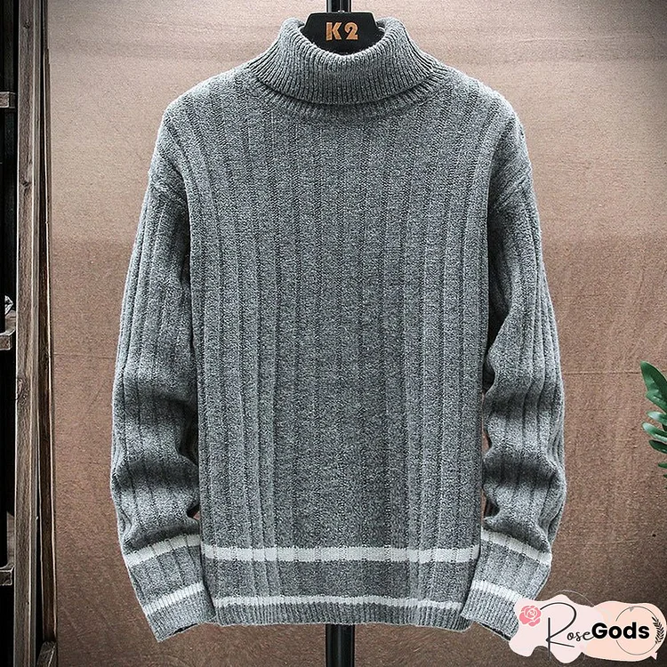 Men's High Neck Warm Sweater