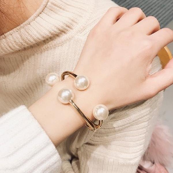 Alloy Double Pearl Fashion Bracelet