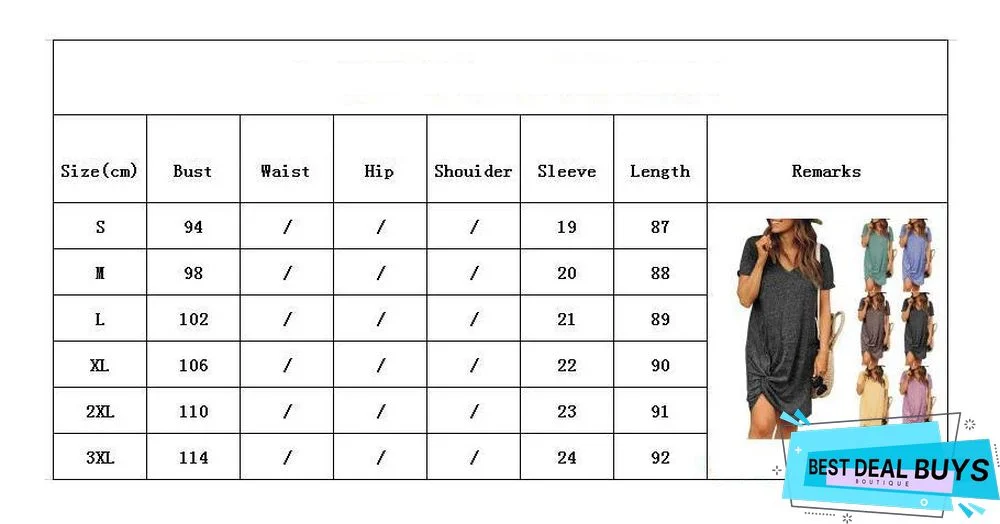 Summer Women's Round-necked Short-sleeved Side Knotted Dress