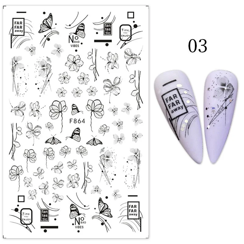 1PC Lemon Banana Nail Water Decals Watermelon Avocado Fruit Flower Leaf Water Transfer Sliders Nail Stickers For Nails Manicures-Nail Inspo