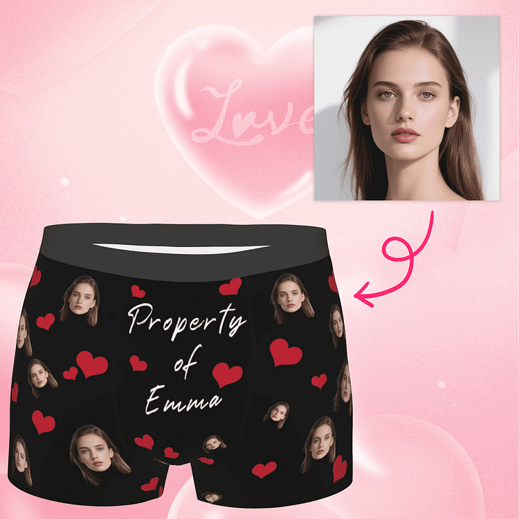 【Byxhuc】Personalized Underpants for Men, Property of Name Mens Underwear Boxer Briefs, Personalized Gifts for Him Men Boyfriend on Halloween Christmas Birthday