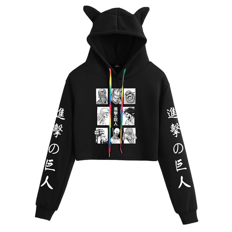 Attack On Titan AOT Titans Cat Ear Unisex Hoodie Pullover weebmemes